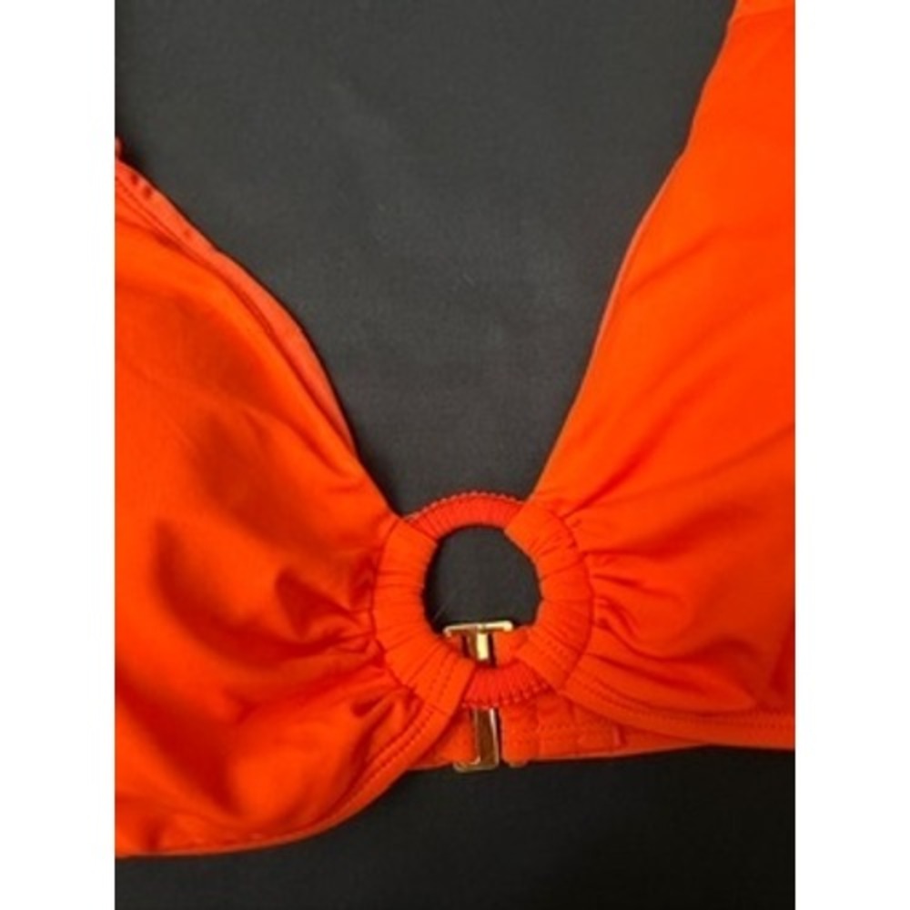 NWT Lauren Ralph Lauren Bikini Top Women Orange O-Ring Triangle 6 $95 - Picture 4 of 7